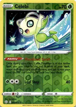 CELEBI 003/072 R SHINING FATES POKEMON REVERSE HOLO MP - Image 1