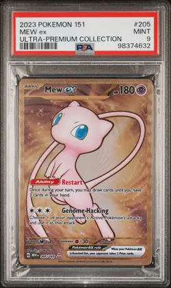 Mew ex 205/165 (Metal Hyper Rare Gold)-Pokemon 2023 Scarlet&Violet 151 UPC PSA 9 - Image 1