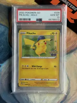 Pikachu Holo #028 Pokemon Go 2022 English PSA 10 - Image 1