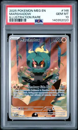 2025 POKEMON MEG EN-MEGA EVOLUTION ILLUSTRATION RARE #146 MARSHADOW PSA 10 - Image 1
