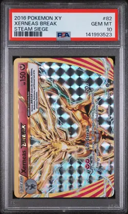 2016 Pokemon XY Steam Siege Holo Xerneas Break #82 PSA 10 - Image 1