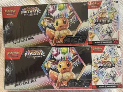 2 Pokemon Prismatic Evolutions Surprise Box + Booster Bundle (Sam's Club SEALED) - Image 1