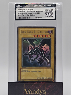 Konami Yu-Gi-Oh! Red-Eyes B. Dragon SDJ-001 CGC 1st Edition Ultra Rare - Image 1