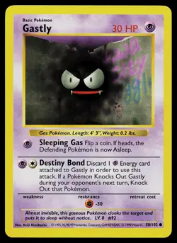 Pokemon Card - Gastly Base Set Shadowless 50/102 Common - Image 1