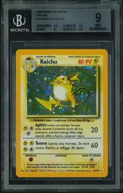 Pokemon Card Raichu 14/102 Italian Base Set BGS 9 MINT - Image 1