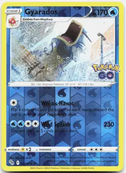 Gyarados Reverse Holo Holo Rare Pokemon GO 022/078 NM - Image 1