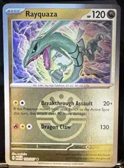Rayquaza 153/217 Pokemon Mega Evolution Ascended Heroes Reverse Holo Friend Ball - Image 1