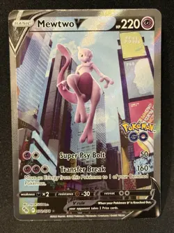 Mewtwo V (Alternate Full Art) 072/078 Pokemon GO Holo - Image 1