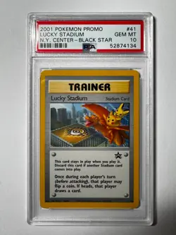 GEM MINT PSA 10 GRADED 2001 POKEMON PROMO BLACK STAR 41 LUCKY STADIUM NY CENTER - Image 1