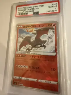 Pokemon Radiant Charizard 250 ATK Kagayaku Holo S12a 015/172 PSA 10 - Image 3
