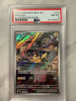 Pokemon Pikachu Illustration Rare Holo 173/165 2023 PSA 8 - Image 1