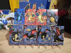 Pokemon Team Rocket Card Database - Charizard Megas & Shiny Variant - 8 Card Lot - Image 1