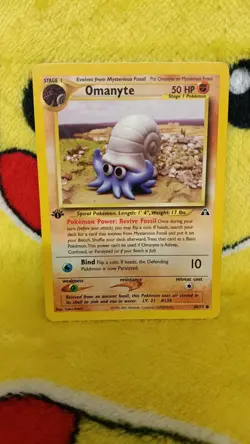 Vintage Pokemon 2001 Neo Discovery 1st Edition Omanyte NM - Image 1