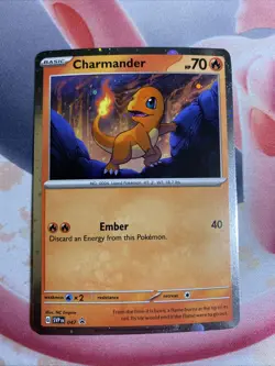 Pokemon Card Charmander Svp 047 151 Black Star Promo HD Swirl Rare Near Mint - Image 3