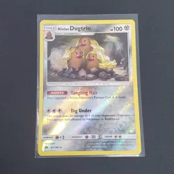 Pokemon Card Alolan Dugtrio Sun & Moon Reverse Holo Rare 87/149 Near Mint - Image 1