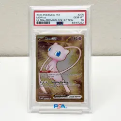 2023 Mew ex 205/165 Full Art 151 UPC Gold Metal Promo Card PSA 10 GEM MT - Image 1