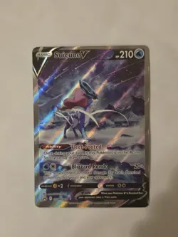 Pokemon TCG Suicune V Holo Rare Card 210 HP Ability Blizzard Rondo - Image 1