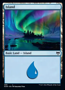 MTG Island (395) [Kaldheim] Lightly Played Foil Magic - Image 1