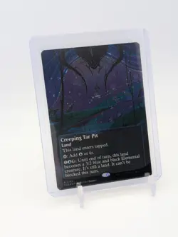MTG - Creeping Tar Pit - Borderless Galaxy Foil #144 - EOE Stellar Sights NM - Image 1