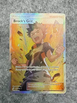 Pokemon Brock's Grit Full Art Ultra Rare Holo Trainer Card Team Up 172/181 - Image 1