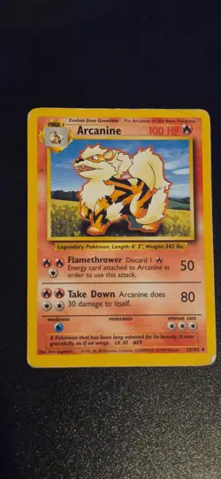 Arcanine 23/102 Uncommon Base Set Unlimited Pokemon HP - Image 1