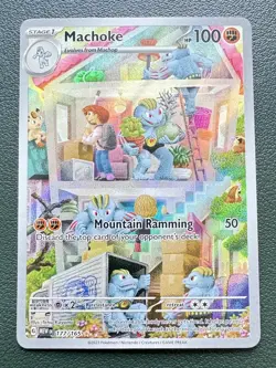 Pokemon TCG Machoke Scarlet & Violet 151 Illustration Rare Card 177/165 NM - Image 1