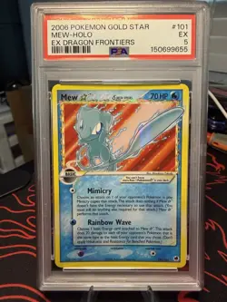 Pokemon Gold Star Mew Delta Species #101 Holo 2006 PSA 5 Dragon Frontiers 101 - Image 1