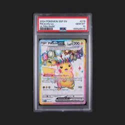 2024 POKEMON SSP EN-SURGING SPARKS ULTRA RARE #219 PIKACHU EX PSA 10 - Image 1