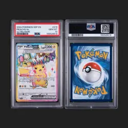 2024 POKEMON SSP EN-SURGING SPARKS ULTRA RARE #219 PIKACHU EX PSA 10 - Image 3