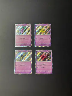 Pokemon Paldean Fates 4-card Baby Shiny Lot: Mime Jr., Tinkatink, Flittle, Kadab - Image 1
