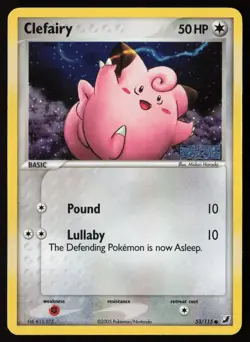 2005 Pokemon Unseen Forces Clefairy 53/115 Reverse Holo Foil Stamp LP+ to NM - Image 1