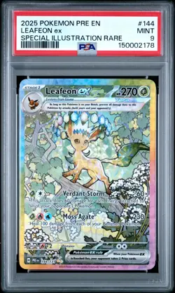 2025 Pokemon PRE EN Leafeon ex Special Illustration Rare #144 PSA 9 MINT - Image 1