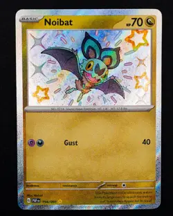 Noibat 194/091 SV: Paldean Fates Holo Baby Shiny Pokemon Card NM - Image 1