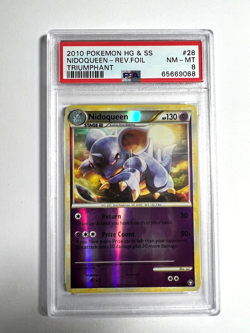 PSA 8 NM-MT Nidoqueen Reverse Holo 2010 Pokemon HG & SS Triumphant #28 - Image 1