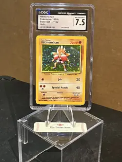 Pokemon TCG Hitmonchan Base Set 7/102 Holo 1999-2000 Wizards Base Set Copyright - Image 1