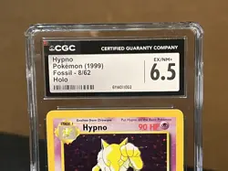 1999 Pokemon Hypno 8/62 Fossil Holo CGC 6.5 - Image 3