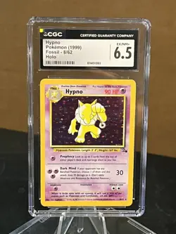 1999 Pokemon Hypno 8/62 Fossil Holo CGC 6.5 - Image 4