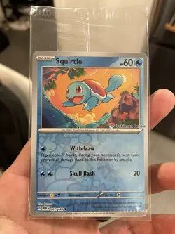 SEALED POKEMON CENTER STAMP Squirtle 007/165 Reverse Holo PreOrder Promo 151 QTY - Image 1