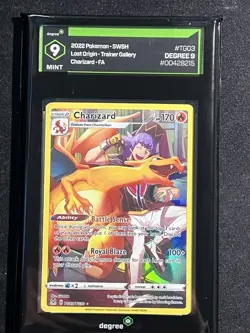 Pokemon Charizard TG03/TG30 Lost Origin Full Art Trainer Gallery Tough Grade! - Image 1