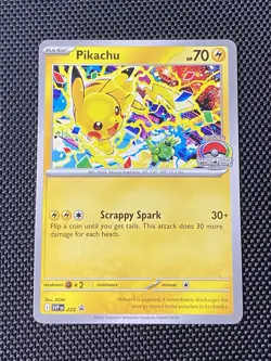 Pikachu SVP 225 World Championship 2025 Scarlet & Violet Promo Pokemon Card NM - Image 1