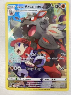 Hisuian Arcanine TG08/TG30 Swsh11: Lost Origin Trainer Gallery Holo Pokemon NM - Image 1