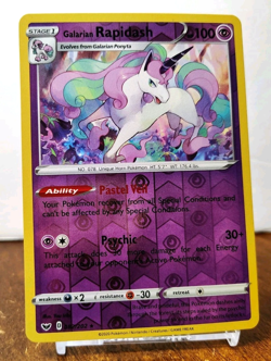 POKEMON GALARIAN RAPIDASH 082/202 REVERSE HOLO RARE SWORD & SHIELD NM NEAR MINT - Image 1