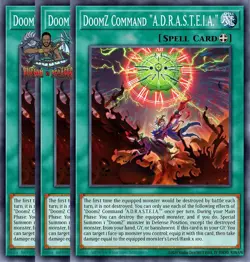 Yugioh! 3x DoomZ Command "A.D.R.A.S.T.E.I.A." BLZD-EN058 Common 1st Ed NM - Image 1