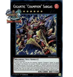 Yugioh! 1x Gigantic "Champion" Sargas MP24-EN071 Prismatic Secret Rare 1st Ed NM - Image 1