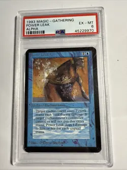 Magic the Gathering MTG Power Leak 1993 Alpha PSA 6 Graded EX-MT - Image 1