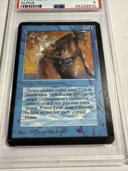 Magic the Gathering MTG Power Leak 1993 Alpha PSA 6 Graded EX-MT - Image 2