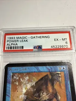Magic the Gathering MTG Power Leak 1993 Alpha PSA 6 Graded EX-MT - Image 3
