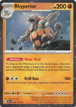Rhyperior - 76/142 (Cosmos Holo) Rare Misc. Cards 076/142 NM *Stomp Swirl* - Image 1