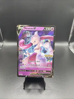 The Pokemon Company Mewtwo V Promo Card SWSH223 Pokemon GO Holo Black Star - Image 1