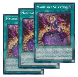Yugioh - Magician's Salvation x 3 - 1st Edition Secret Rare NM - Free Holo Card - Image 1